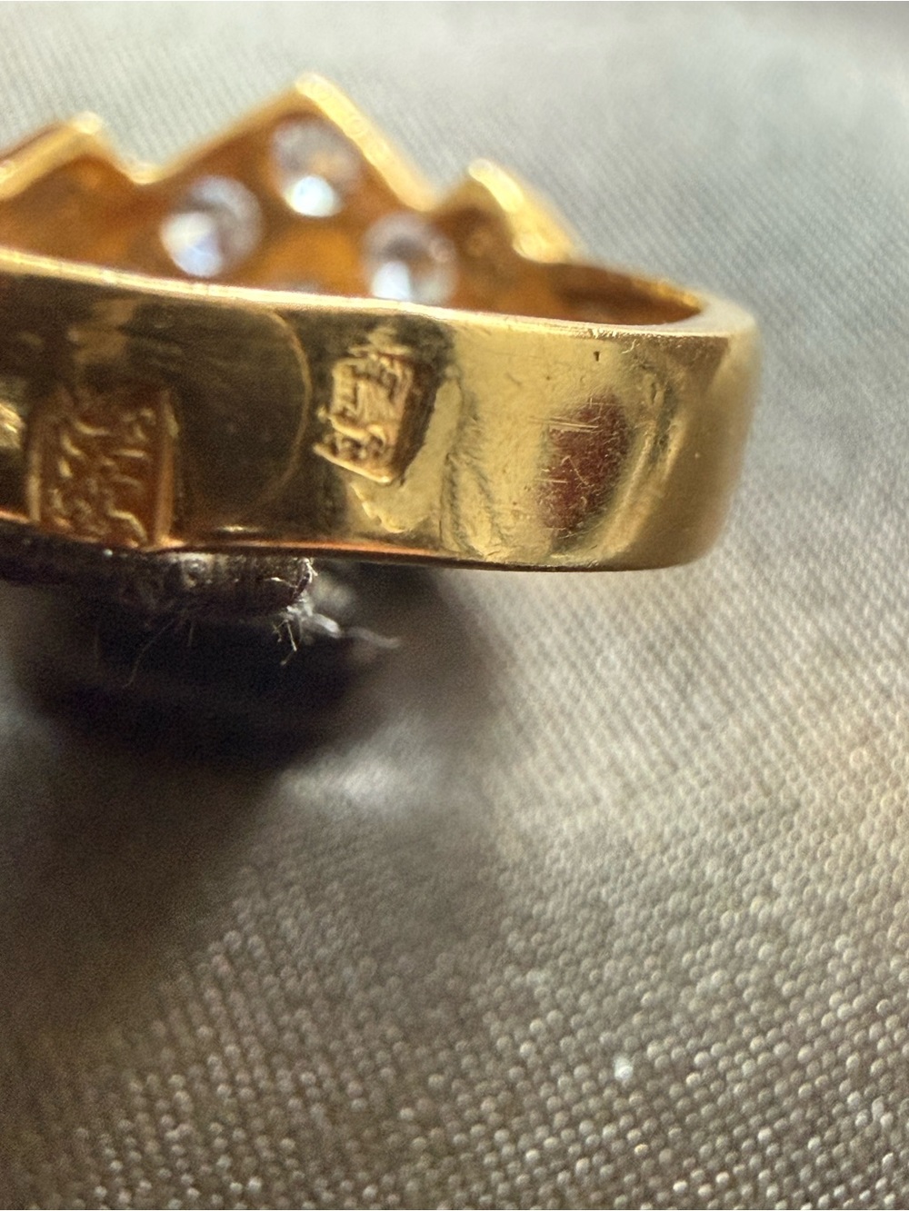 Rare 21k Solid Gold Vintage Dubai Geometric Star Cluster Ring Size 7.75 - 4.20g - Picture 10 of 12